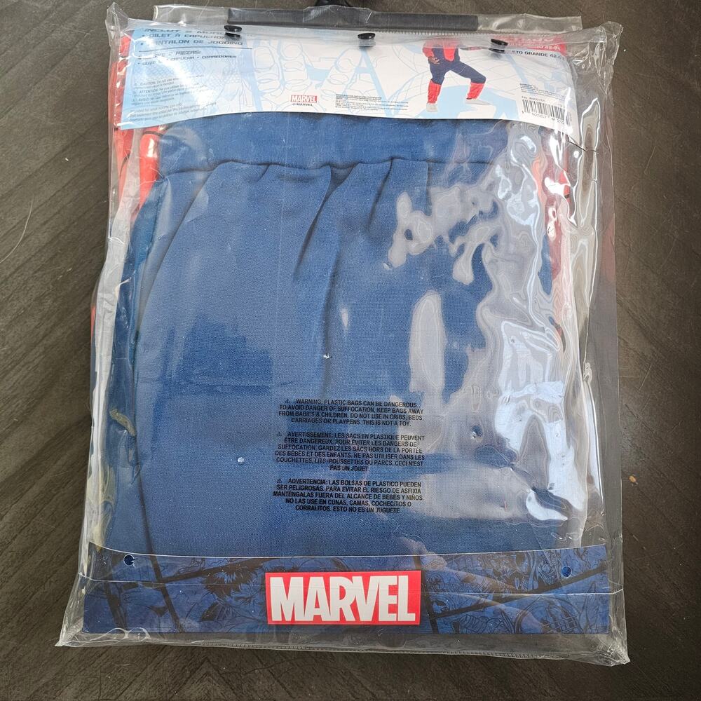 New Marvel Spider-Man Complete Costume Adult Large‎ 42-44 Hoodie Joggers Cosplay - Picture 2 of 2